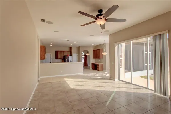 a view of a livingroom with a flat screen tv