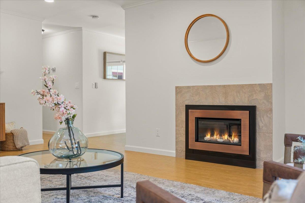 115 Hames Road Watsonville, CA 95076 - Photo 10 of 32 a living room with furniture a table and a fireplace