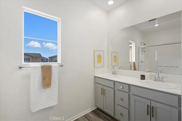 a view of a hallway to a bedroom