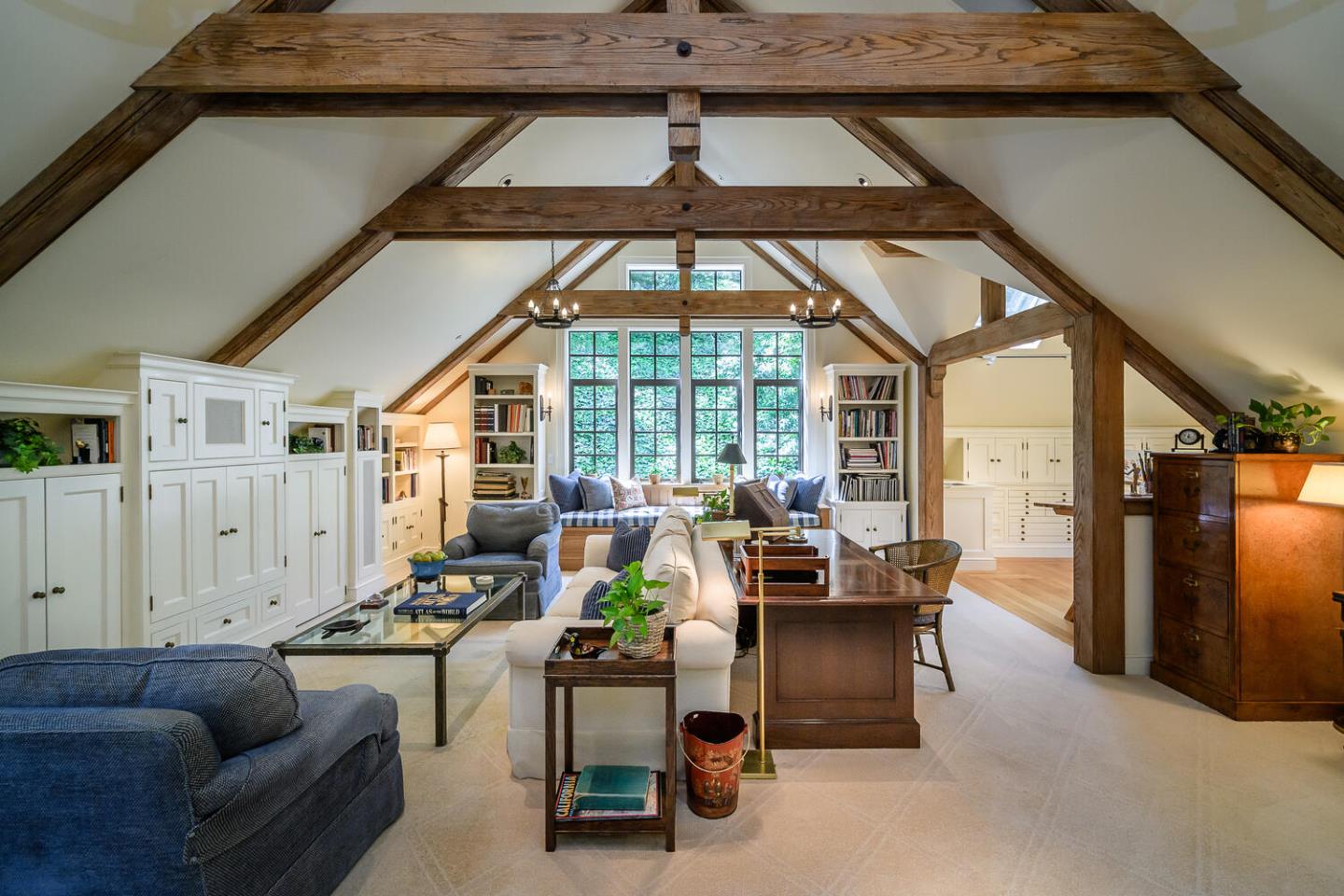 100 Robin Road Hillsborough, CA 94010 - Photo 35 of 90 a living room with furniture and floor to ceiling windows