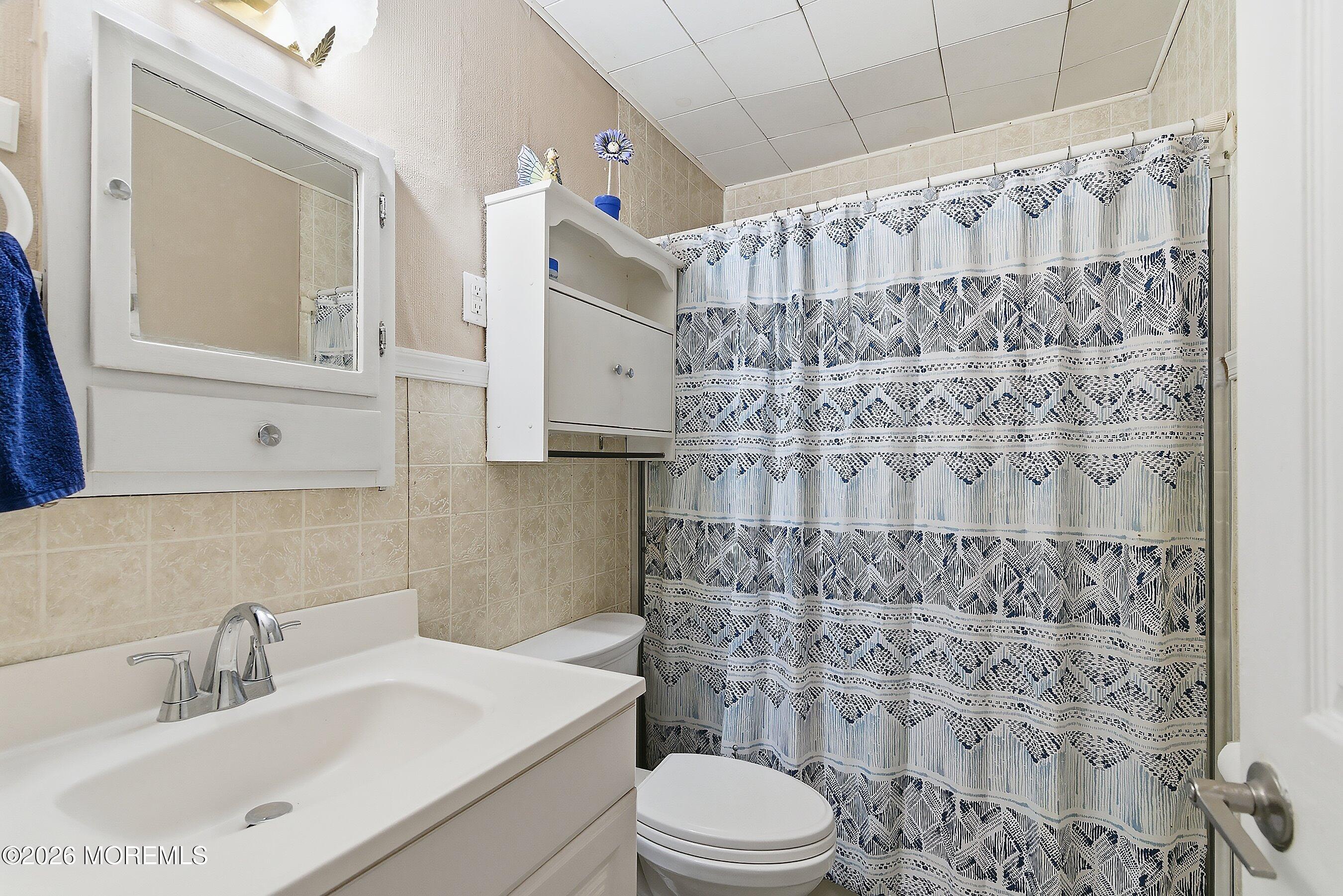 546 Princess Court Toms River, NJ 08753 - Photo 8 of 14 a bathroom with a sink a toilet and shower curtain