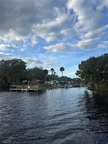 a view of a lake with houses