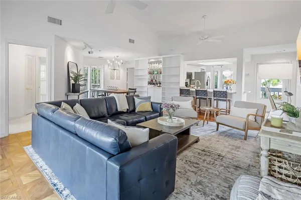a living room with furniture