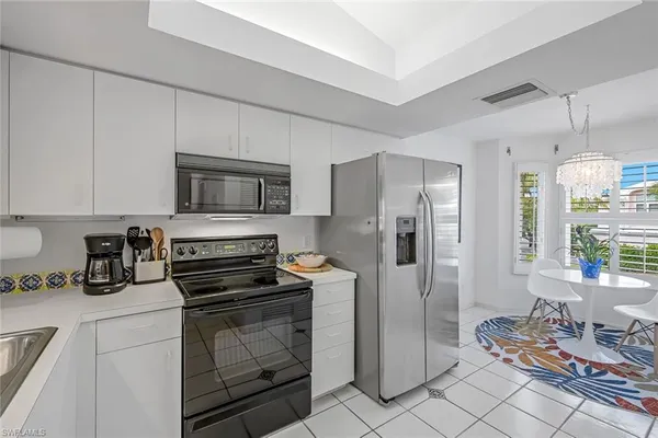 a kitchen with stainless steel appliances a refrigerator stove and sink