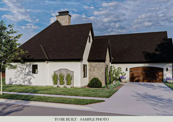 a view of street and small yard