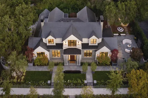 an aerial view of a house