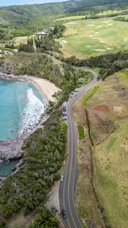a view of a lake with a yard