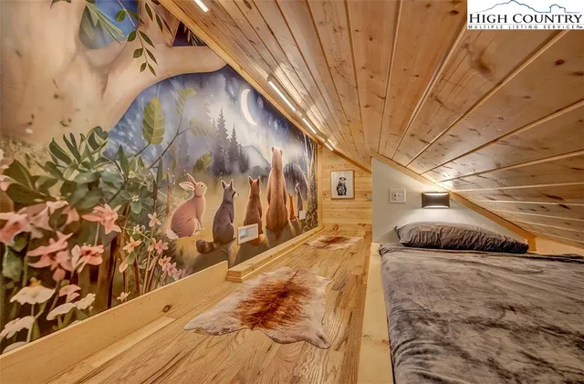 a view of a wooden door