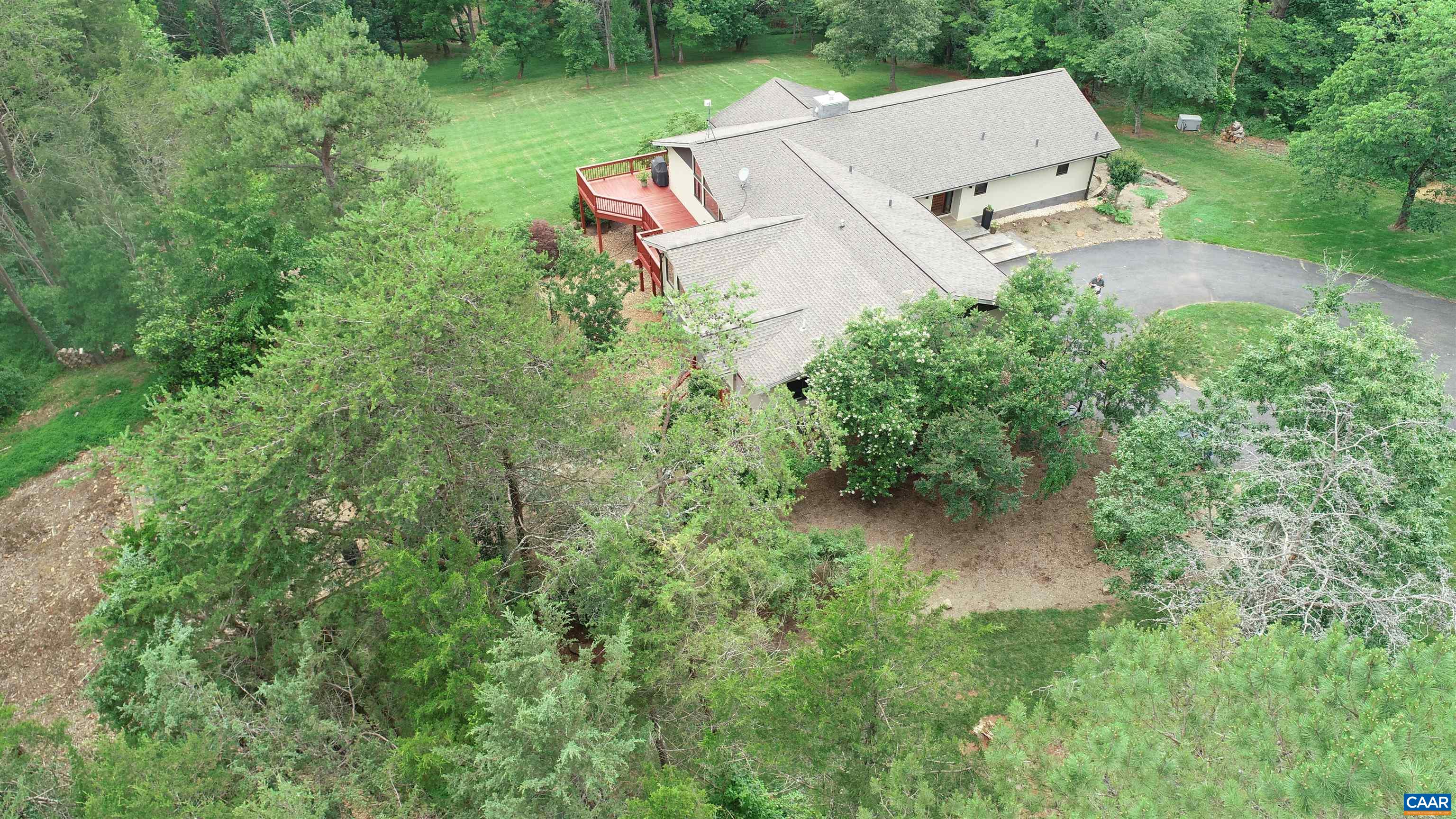 2949 Riggory Ridge Road Charlottesville, VA 22911 - Photo 58 of 66 an aerial view of a house with pool outdoor seating and yard