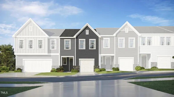 a front view of multiple houses