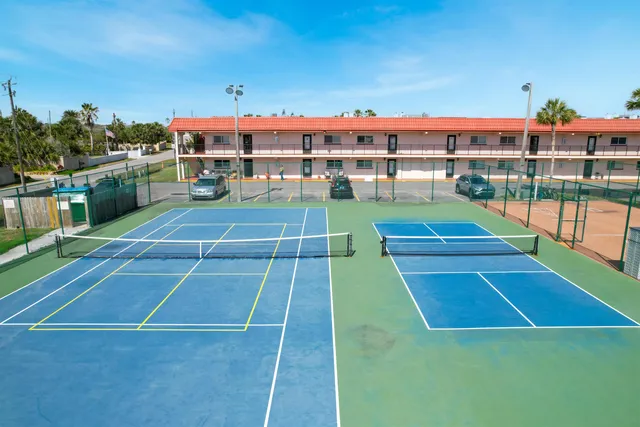 a tennis court view of a tennis court
