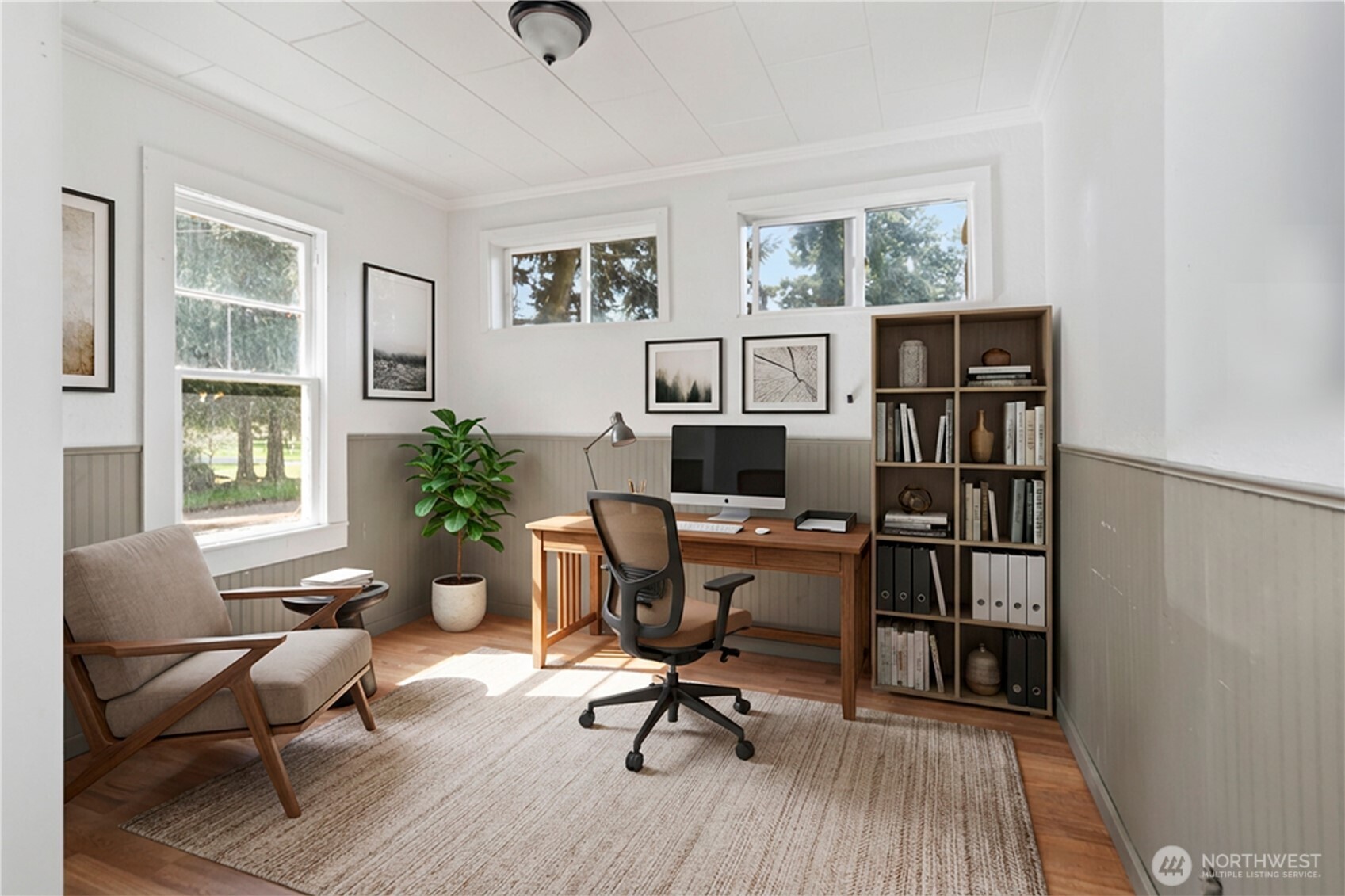 251 Arden Street Port Hadlock, WA 98339 - Photo 9 of 20 a workspace with wooden floor and a window