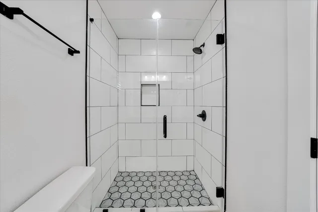 a bathroom with a shower