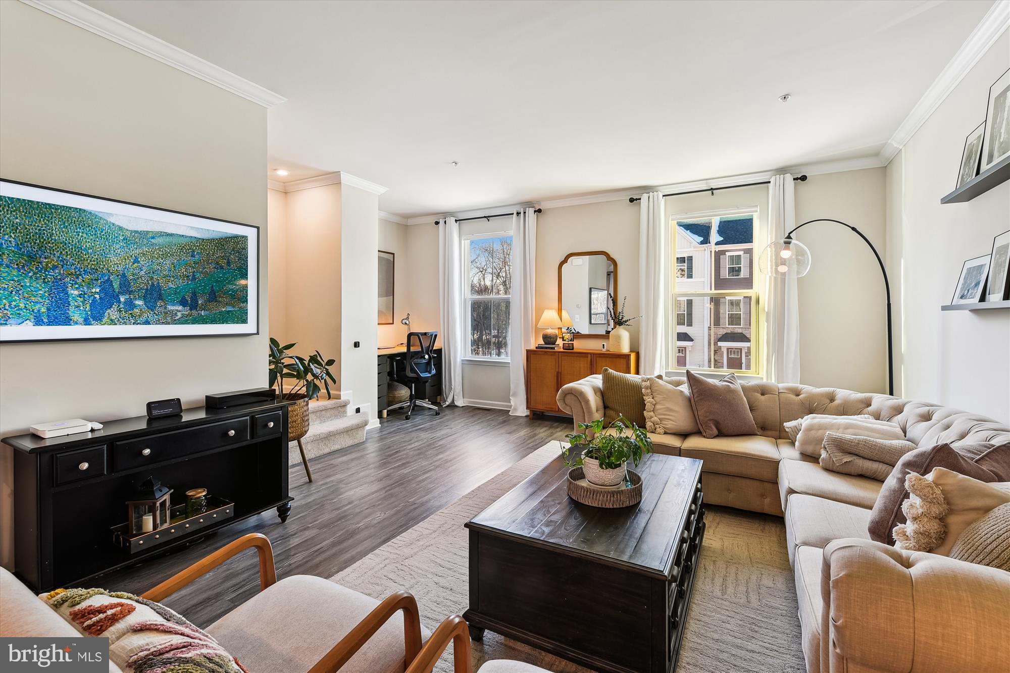 2907 Shaws Road Edgemere, MD 21219 - Photo 7 of 36 a living room with furniture fireplace and a large window