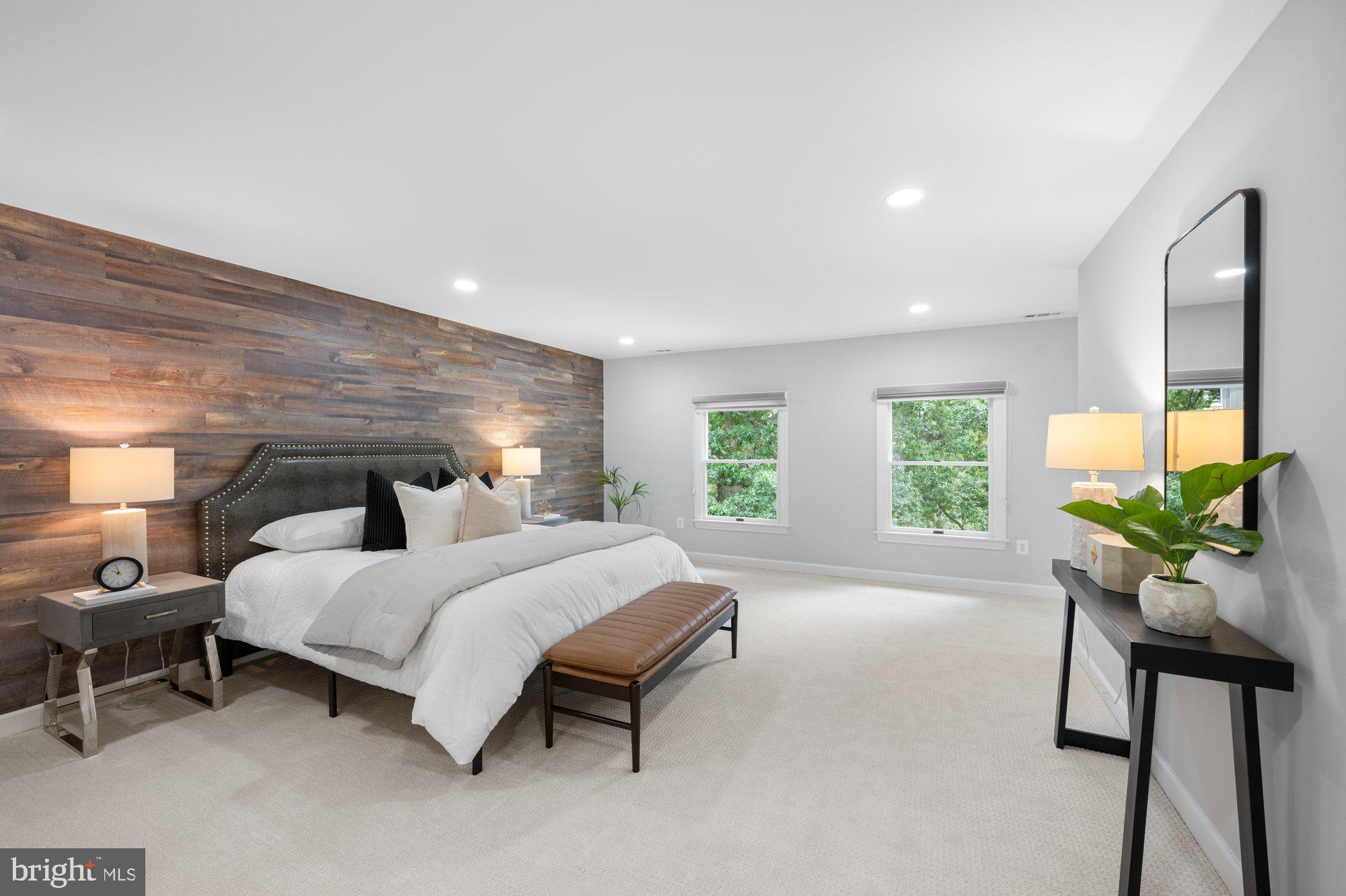 6856 St Albans Road McLean, VA 22101 - Photo 20 of 45 a bedroom with a bed and large windows