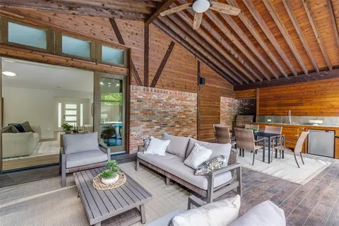 a outdoor living space with furniture