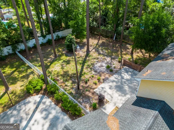 a view of yard from deck