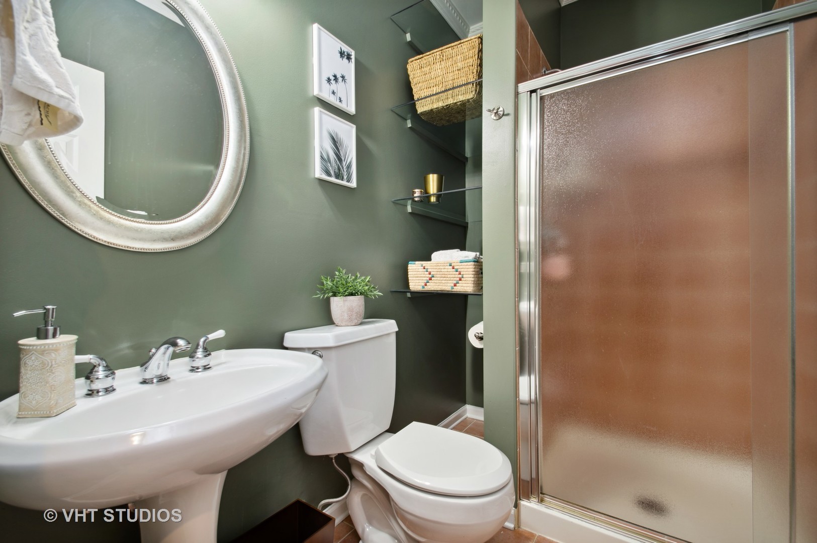 3124 North Seminary Avenue, Unit 1 Chicago, IL 60657 - Photo 19 of 25 a bathroom with a sink toilet and shower