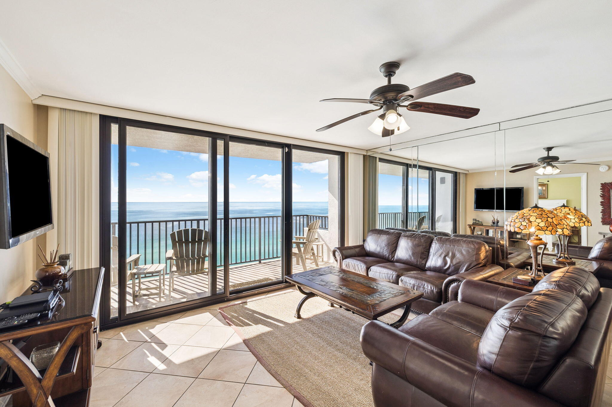 4100 East County Highway 30A, Unit 1606 Santa Rosa Beach, FL 32459 - Photo 8 of 34 a living room with furniture and a flat screen tv