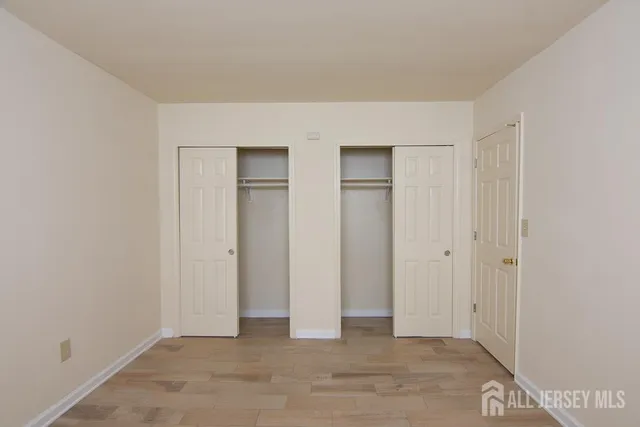 an empty room with closet