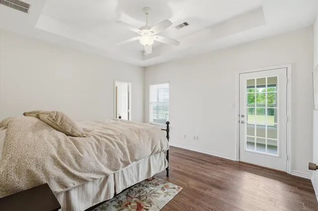 a view of an empty room with a sliding door