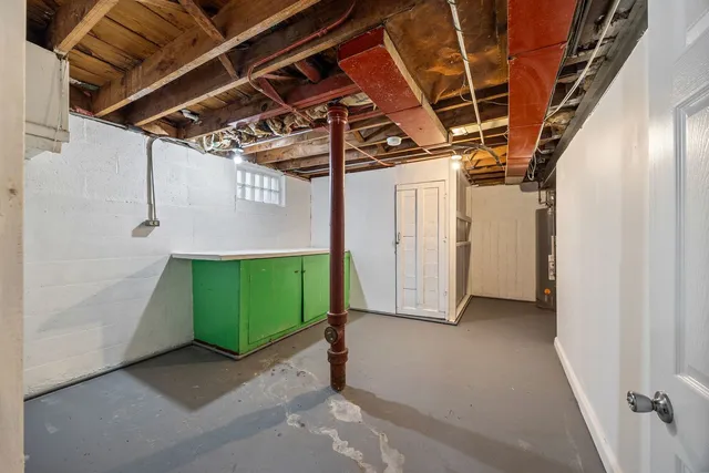 a backyard of a house with garage