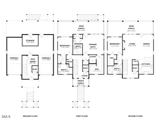 a view of a white house next to a yard