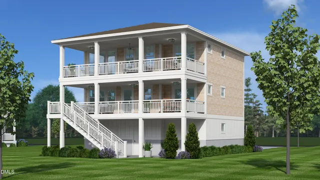 a view of a building with a yard