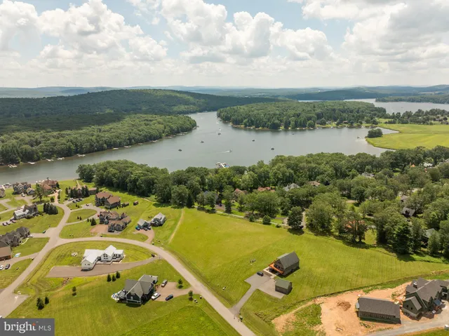 a view of a lake with a mountain