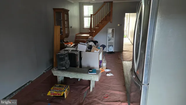 an entryway with livingroom and furniture