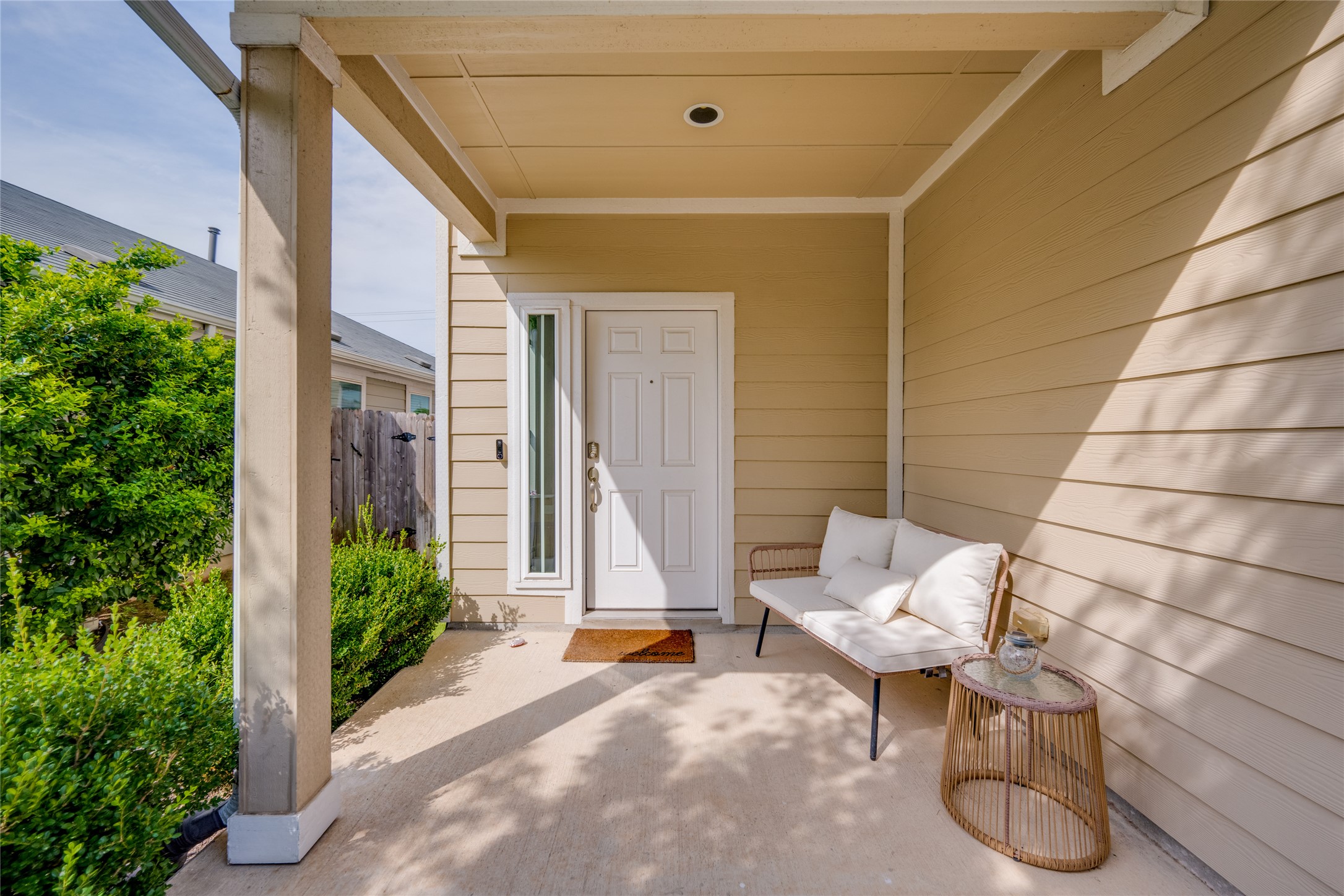 7948 Castelardo Place Round Rock, TX 78665 - Photo 32 of 32 a view of a patio with couple of chairs and potted plants