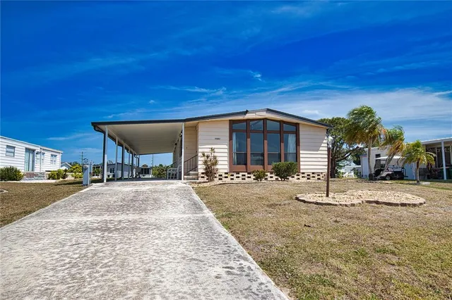 a view of a house with a patio