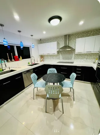 a view of a backyard with plants and a garden