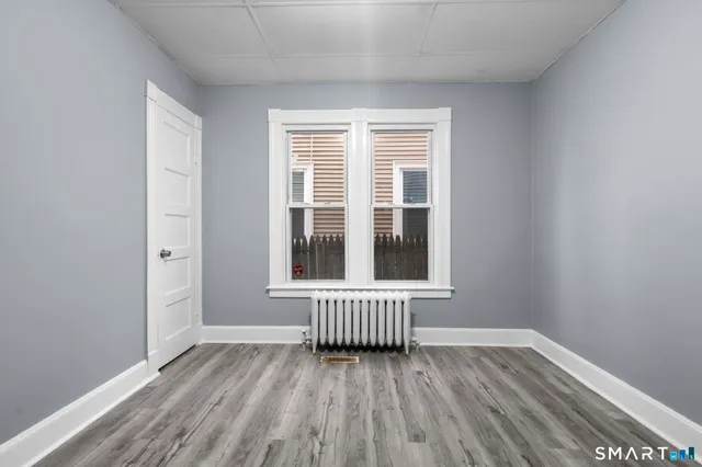 an empty room with a window