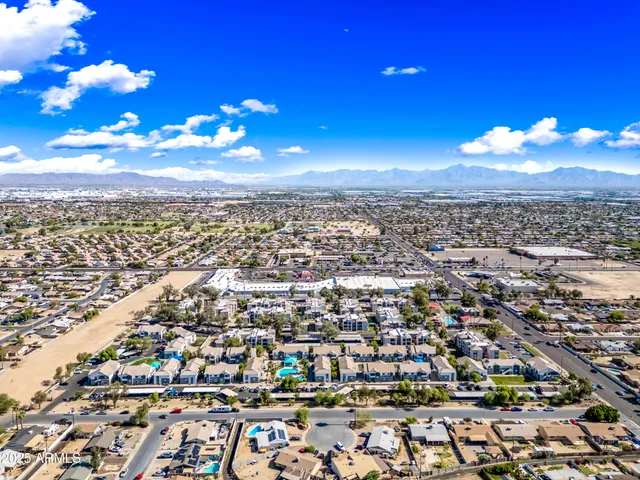 a view of a city with lots of residential buildings