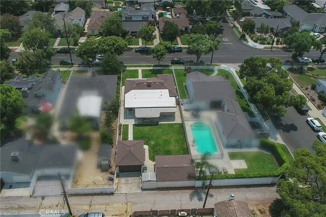 an aerial view of a house