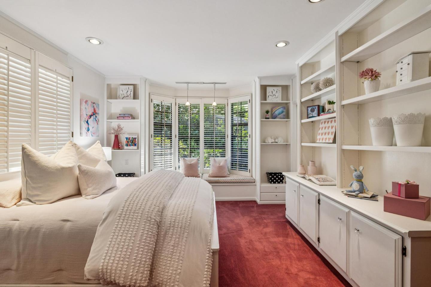 720 Endfield Way Hillsborough, CA 94010 - Photo 41 of 76 a bedroom with a large bed and a large window