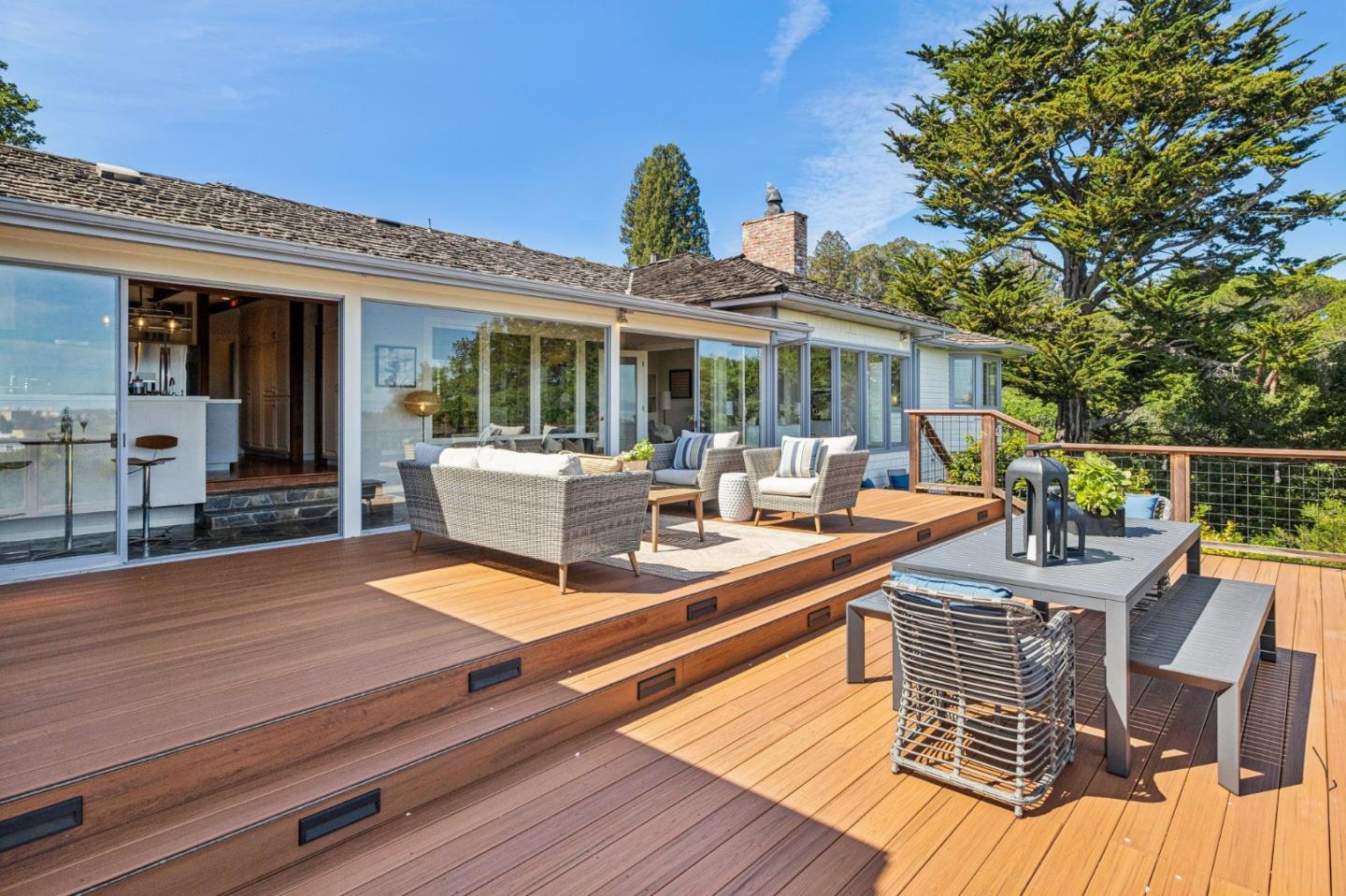 720 Endfield Way Hillsborough, CA 94010 - Photo 54 of 76 a view of a patio with couches table and chairs