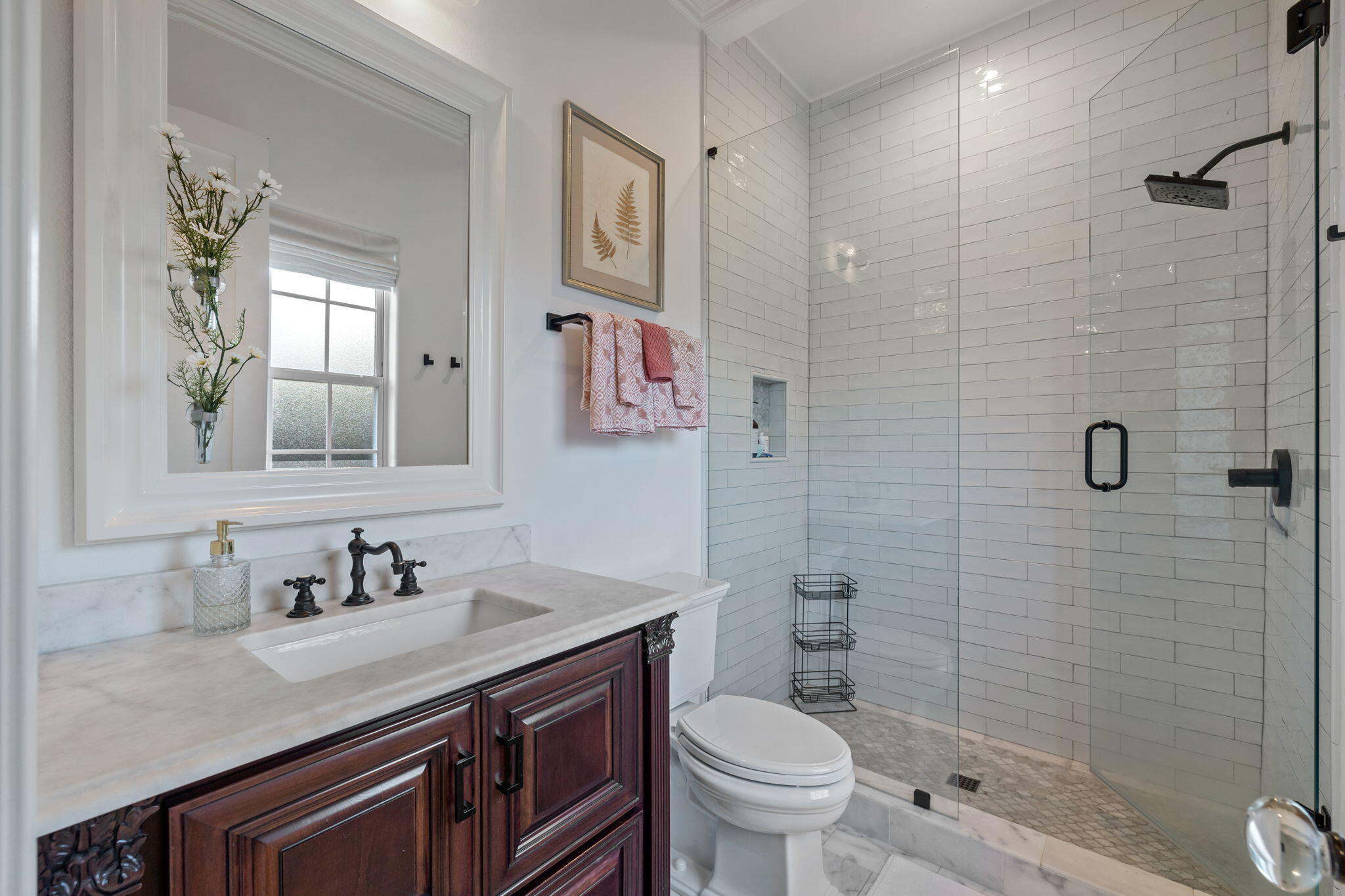 486 Coastal Breeze Drive Freeport, FL 32439 - Photo 32 of 70 a bathroom with a granite countertop sink toilet and shower