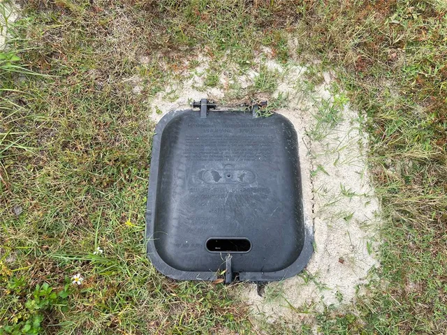 a view of a wooden house and a yard with plants