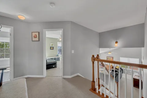 a view of entryway with wooden floor