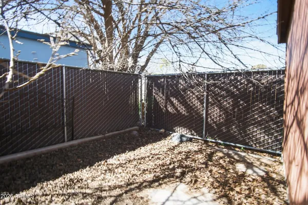 a view of a wooden door