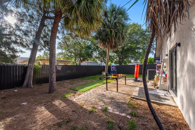 a view of outdoor space with trampoline