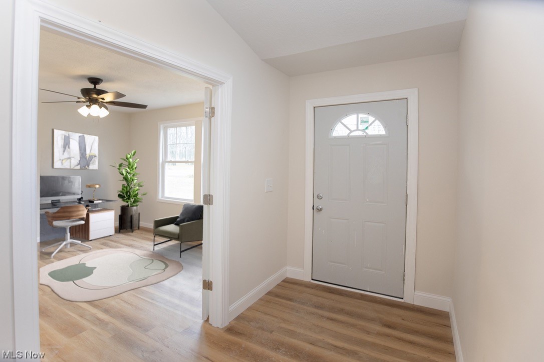 5461 Lear Nagle Road North Ridgeville, OH 44039 - Photo 8 of 26 Entryway showing office/3rd bedroom ceiling fan, plenty of natural light, and vinyl flooring