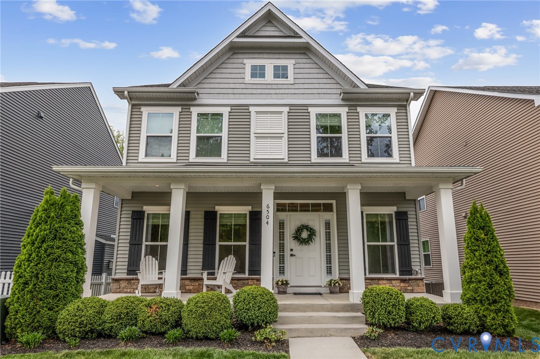 6504 Kinns Road Richmond, VA 23225 - Photo 3 of 34 Two-story exterior featuring gray siding with whit