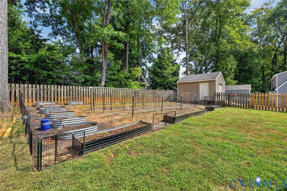 7248 Full Rack Drive Midlothian, VA 23112 - Photo 32 of 36 Expansive backyard with a manicured lawn, a garden