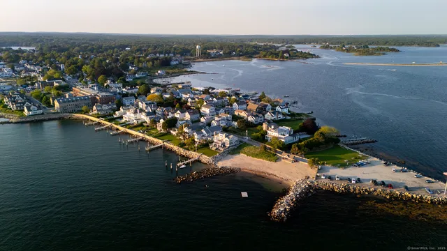 a view of street with sitting area