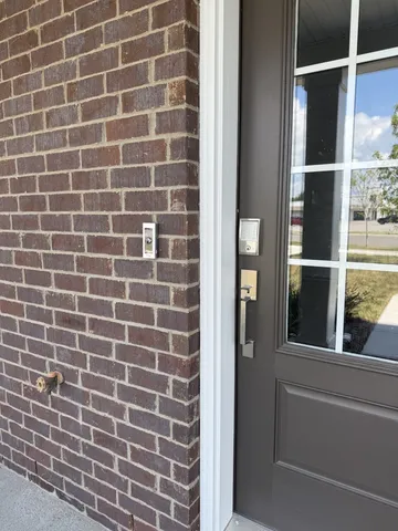 a view of a brick wall