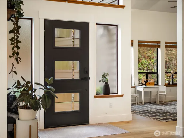 a living room with furniture