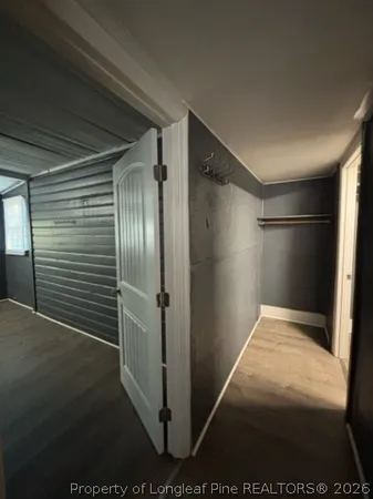 a backyard of a house with seating space